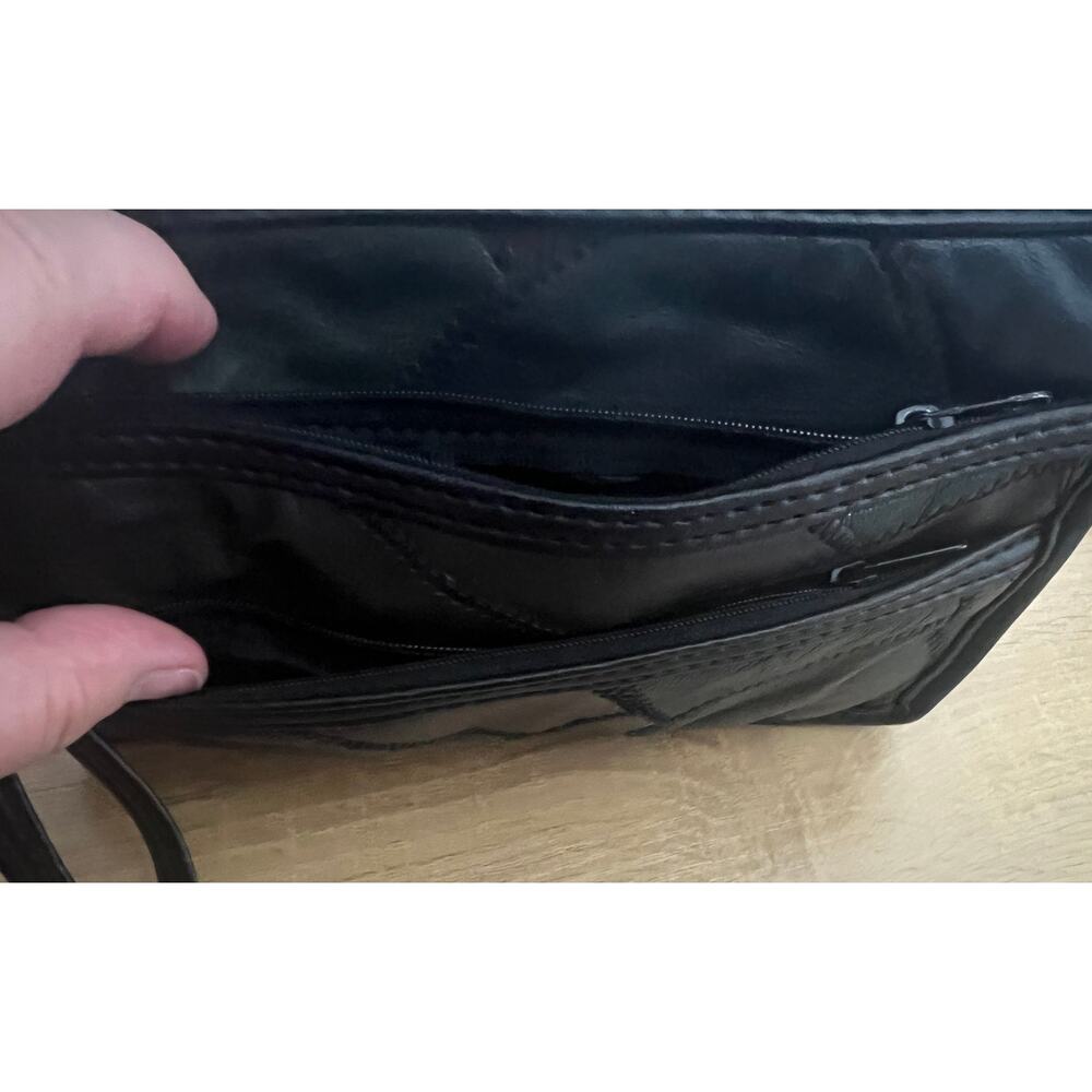 Vintage Unbranded Leather Patchwork Crossbody Pur… - image 11